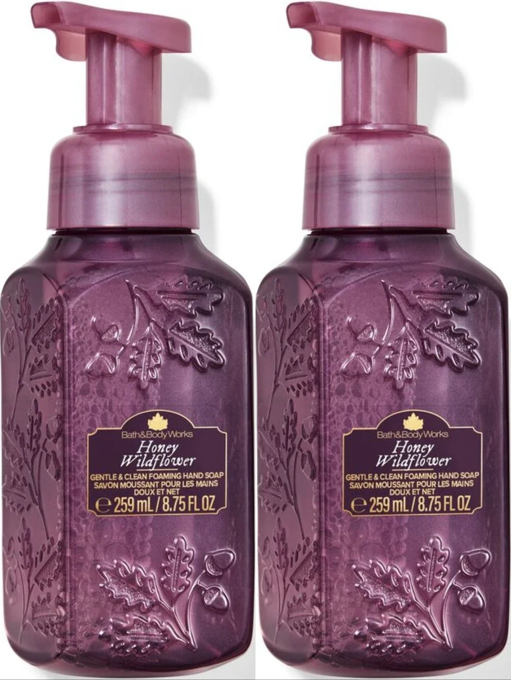 Bath & Body Works Honey Wildflower Gentle Foaming Hand Soap Set of 2 NEW Rare